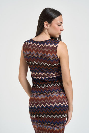 Abito donna lungo fluido multicolor - 3