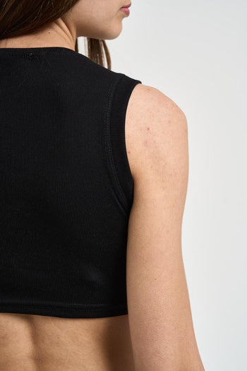Top donna a costine nero - 4