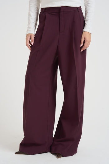 Pantalone donna over bordeaux - 3