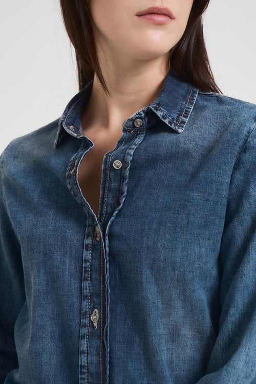 Camicia donna blu denim - 2
