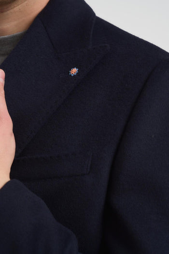 Cappotto uomo doppiopetto blu notte - 4