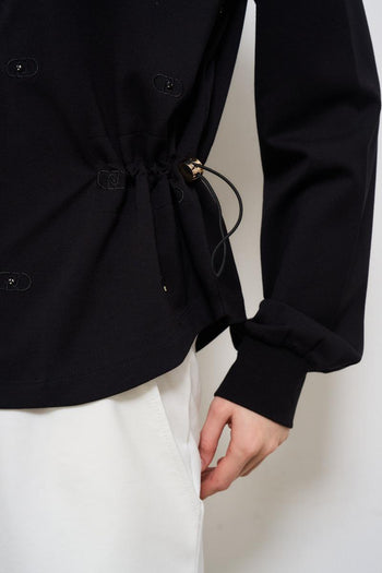 Felpa donna nera con zip - 3