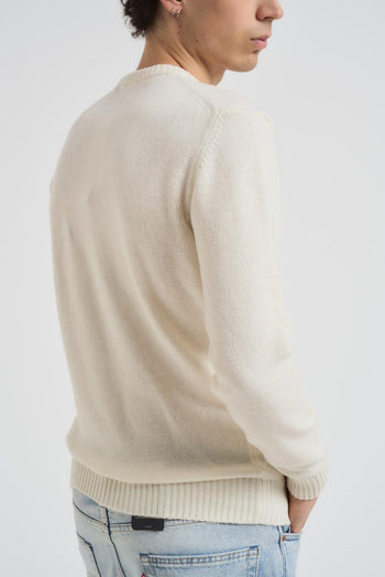 Maglia uomo girocollo panna con bandiera USA - 3