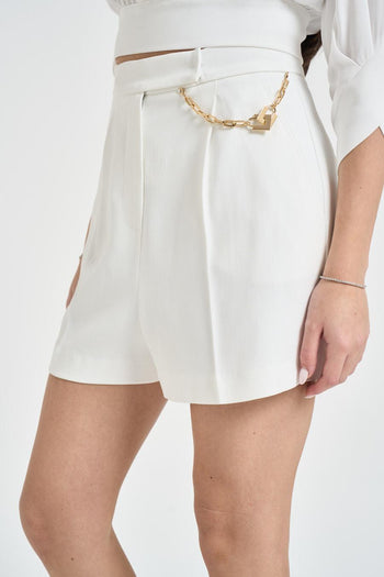 Short donna con catena bianco - 3