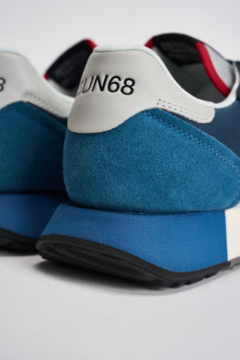 Sneakers uomo in suede blu e celeste - 9