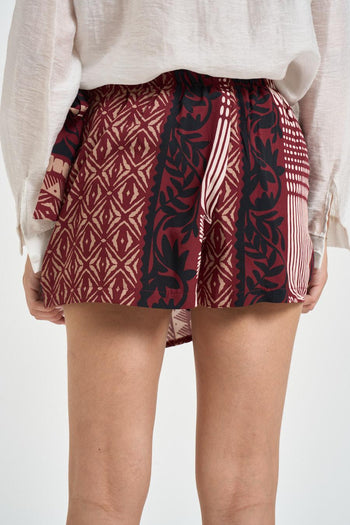 Gonna pantalone donna fantasia bordeaux - 4