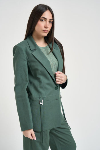 Giacca donna monopetto verde - 4