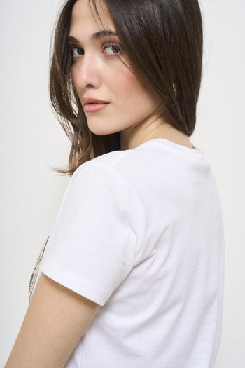 T-shirt donna girocollo bianca - 4