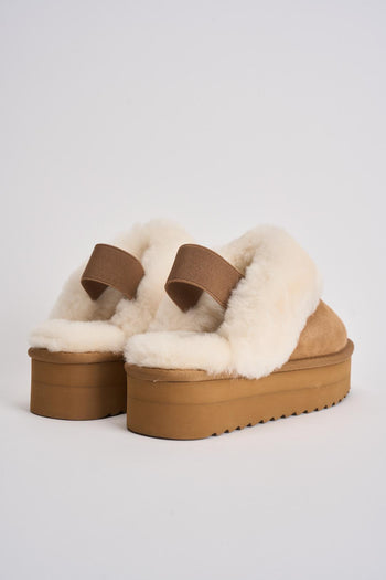 Slipper donna platform cammello - 6