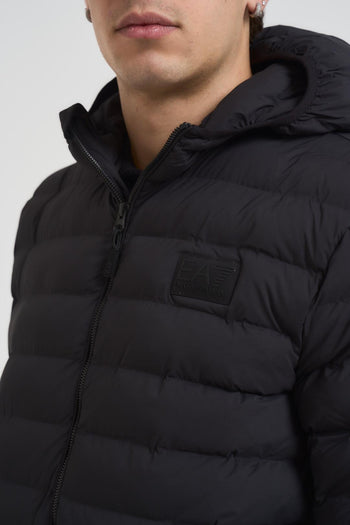 Piumino uomo con cappuccio nero - 4