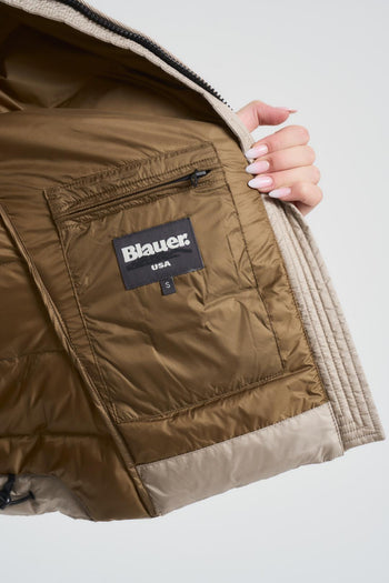 Piumino sfiancato donna beige - 7