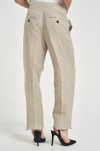 Pantalone donna dritto beige - 4