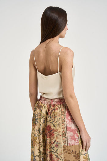 Top donna satinato avorio - 4