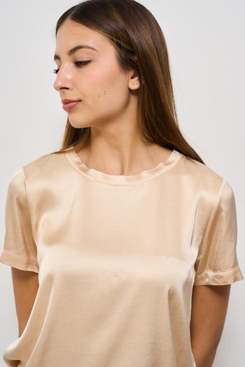 T-shirt donna girocollo champagne - 3