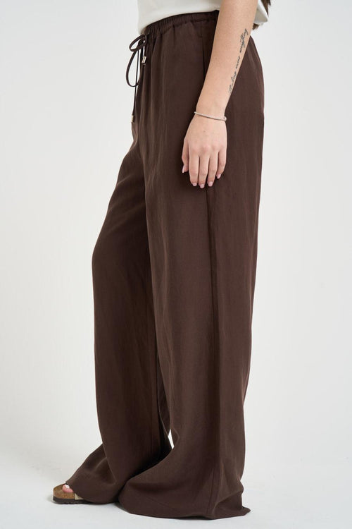 Pantalone donna fluido marrone - 2