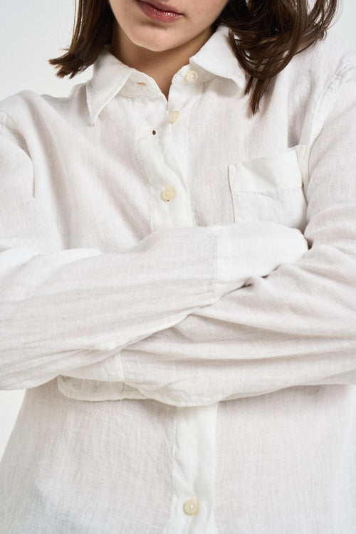 Camicia donna in lino bianca - 2