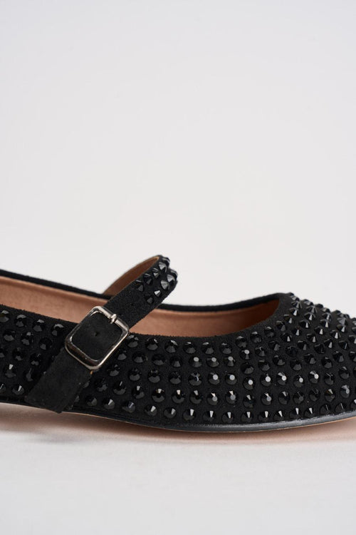 Ballerina donna con strass nera - 2