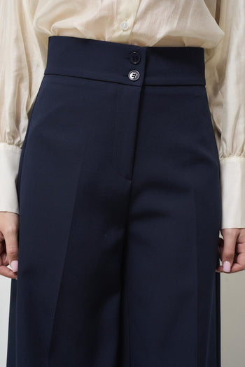 Pantalone donna blu a palazzo - 4