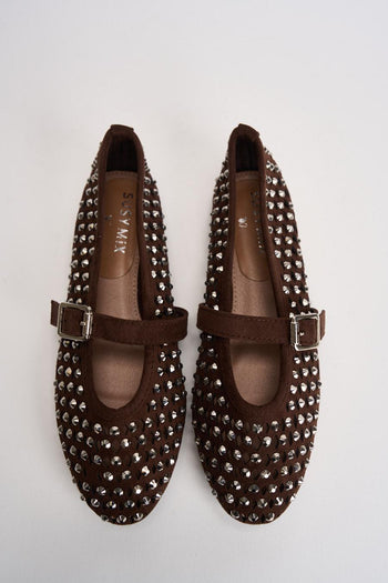 Ballerina donna con strass moro - 6