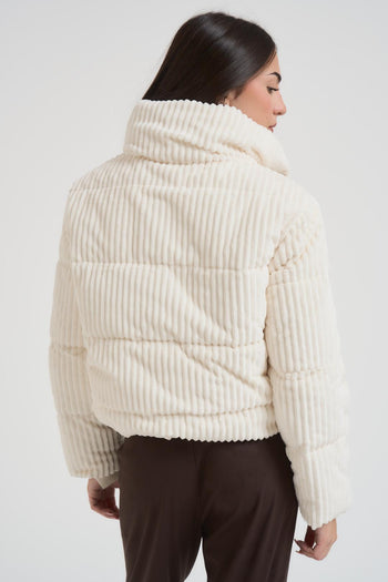 Piumino donna in velluto bianco - 4