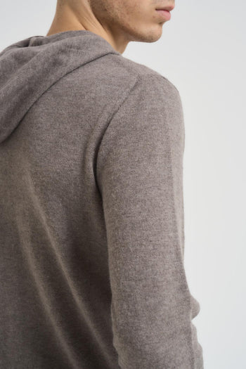 Maglia uomo con cappuccio tortora - 6