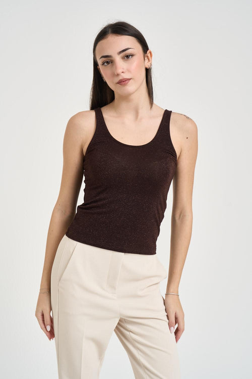 Top donna in lurex moro