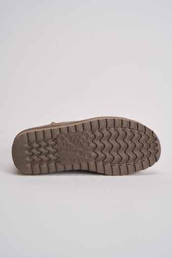 Stivale donna con suola platform in pelle scamosciata tortora - 9