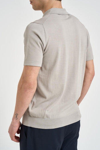 Polo uomo in maglia grigia - 4