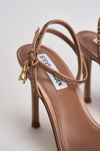 Sandalo donna con tacco bronzo e strass - 5