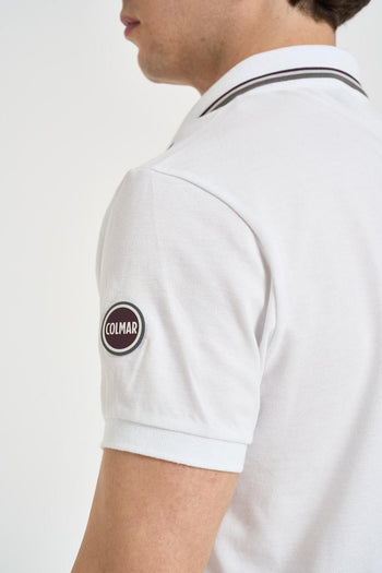 Polo uomo piqué bianca - 4