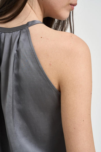 Top donna satinato grigio - 6