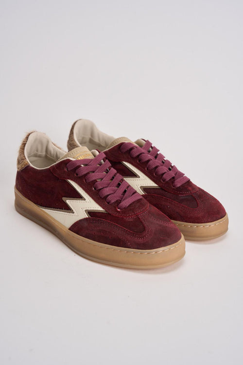 Sneakers donna in suede bordeaux - 2
