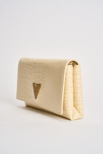 Borsa donna a tracolla in vernice panna - 3