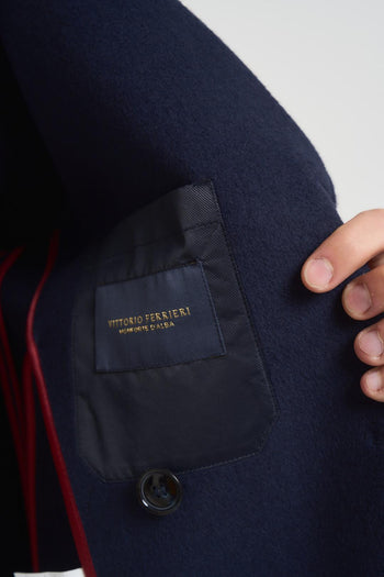 Cappotto uomo doppiopetto corto blu notte - 6