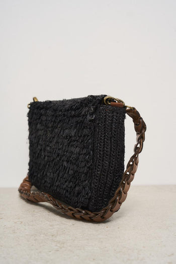 Pochette donna Hafa in rafia nera - 3