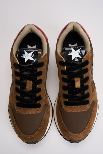 Sneakers donna marrone con glitter rosa - 8