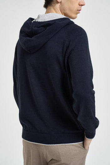Felpa uomo con zip blu - 4