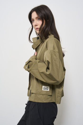 Military green women's jacket - 6