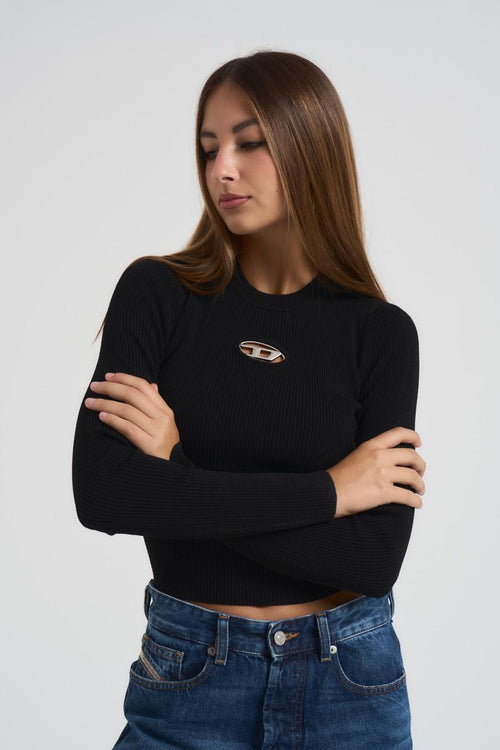 Maglia donna nera dettaglio cut-out - 2