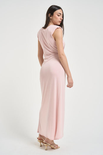 Abito donna lungo rosa cipria - 4