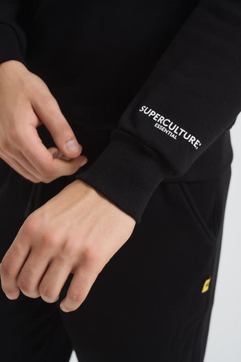 Felpa uomo nera a girocollo - 3