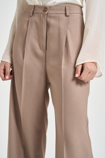 Pantalone donna gamba dritta verde fango - 4