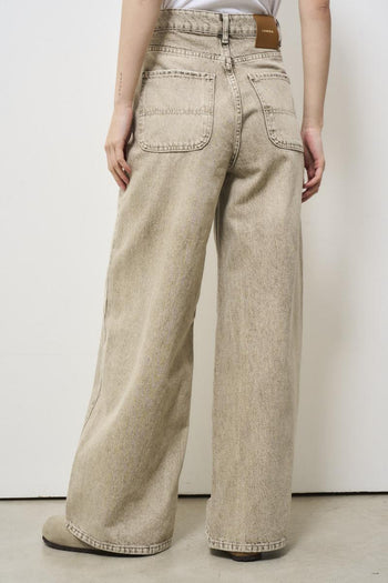 Jeans donna beige a palazzo - 5