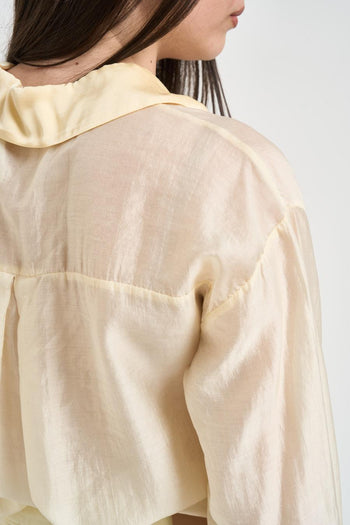 Camicia donna semi-trasparente giallo pastello - 5