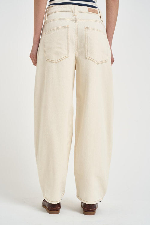Jeans donna balloon crema - 2