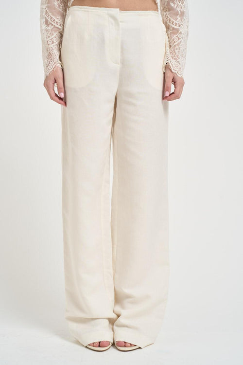 Pantalone donna palazzo panna