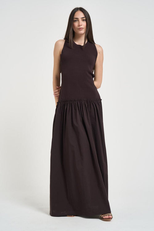 Abito donna cut-out marrone
