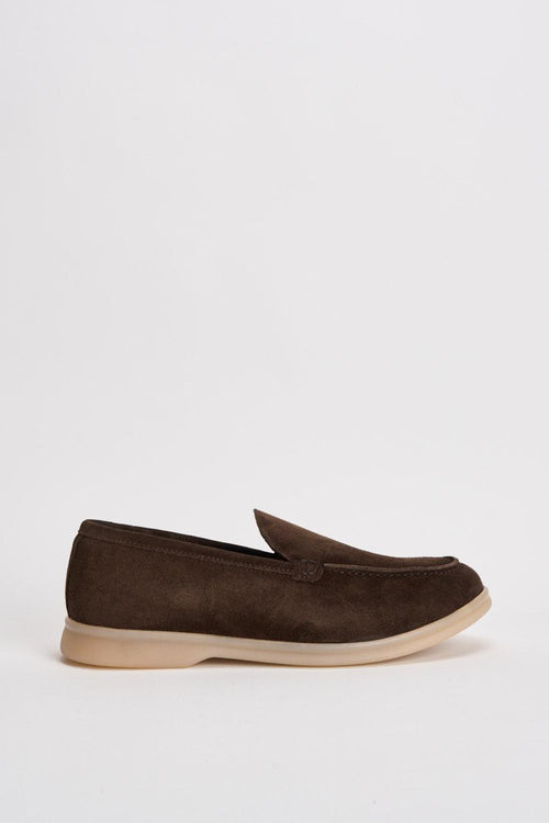 Mocassino uomo in suede testa di moro - 1