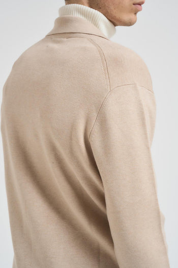 Cardigan uomo scollo a V beige - 4