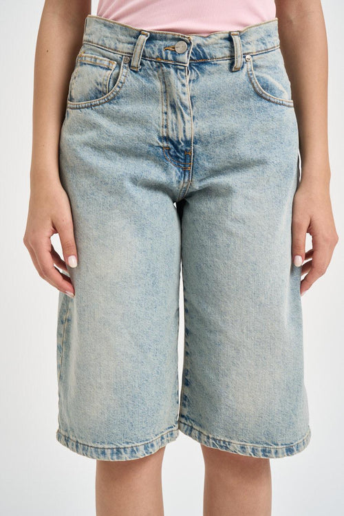 Bermuda donna in denim chiaro
